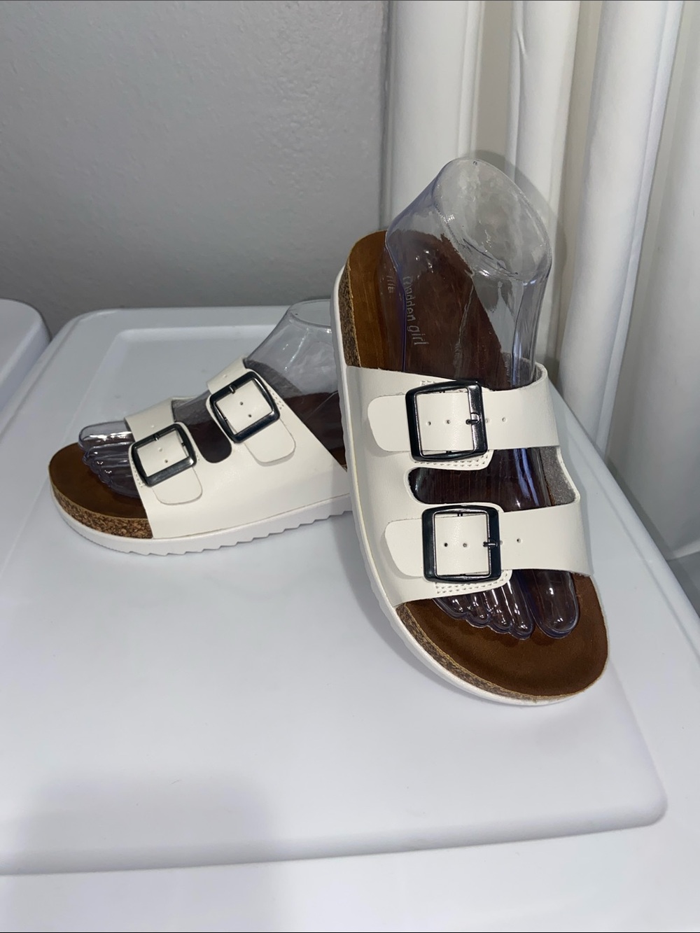 Madden Girl double buckle footbead sandal